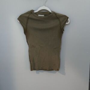 Free People Olive Short Sleeve Tee